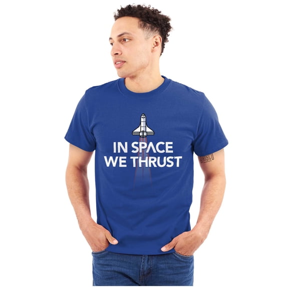 In Space We Trust Rocket Ship Science Men's Graphic T Shirt Tees Brisco Brands L