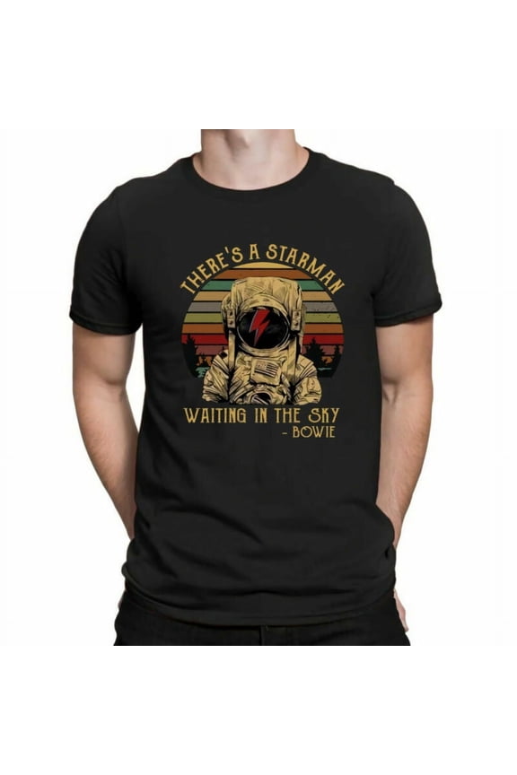 In Starman The Shirt Sky There's Tee A Bowie Men Vintage Cotton GraphicT Waiting