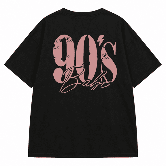 【In Stock】 90s Babe Graphic T-Shirt, Retro Vintage Front Back Print Short Sleeve Crew Neck Tee