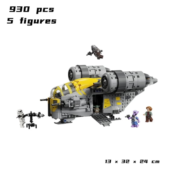 In Stock New 930PCS MOC Razor Crest MOD Diy Set Modification Wars Starship Building Blocks Educational Toy for Family Decor Gift