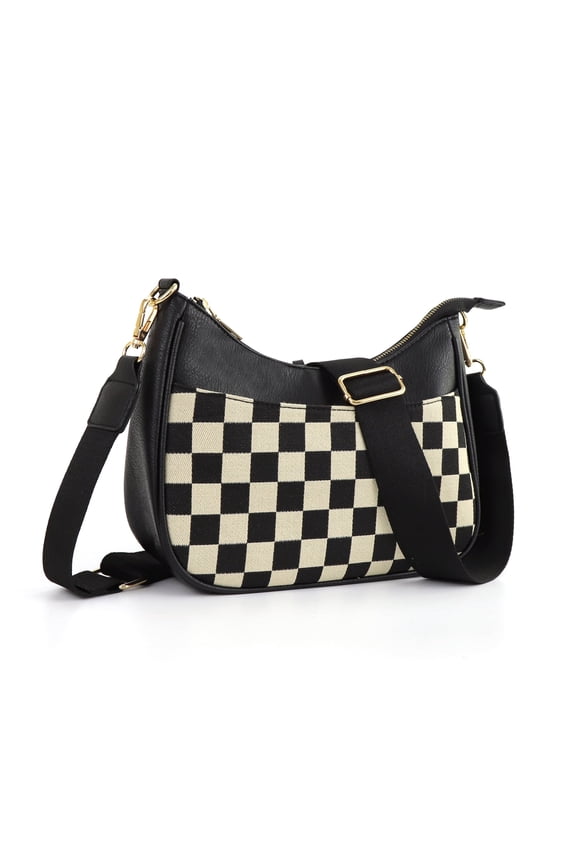 Retro Solid Color Single-Shoulder Bag New Moon Bag Shoulder Bag Ribbon Adjustable Shoulder Strap Large Capacity