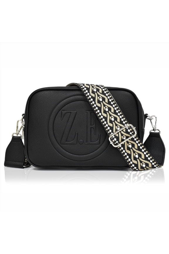 In Stock Simple Letter Multi-Pocket Multi-Functional Square Bag Zipper Shoulder Bag Ribbon For Women
