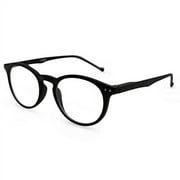 In Style Eyes Flexible Readers, Classic Round Lightweight Frames, Matte Black +2.50