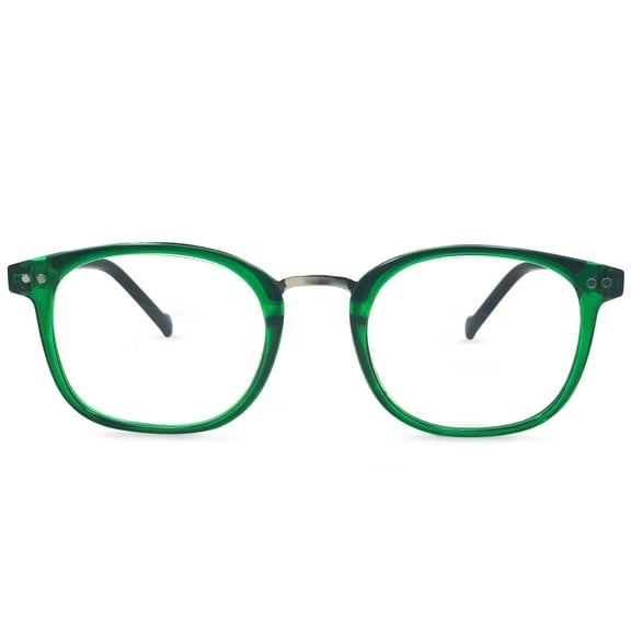 In Style Eyes Modern Oval Clear Frame Readers Emerald 3.50