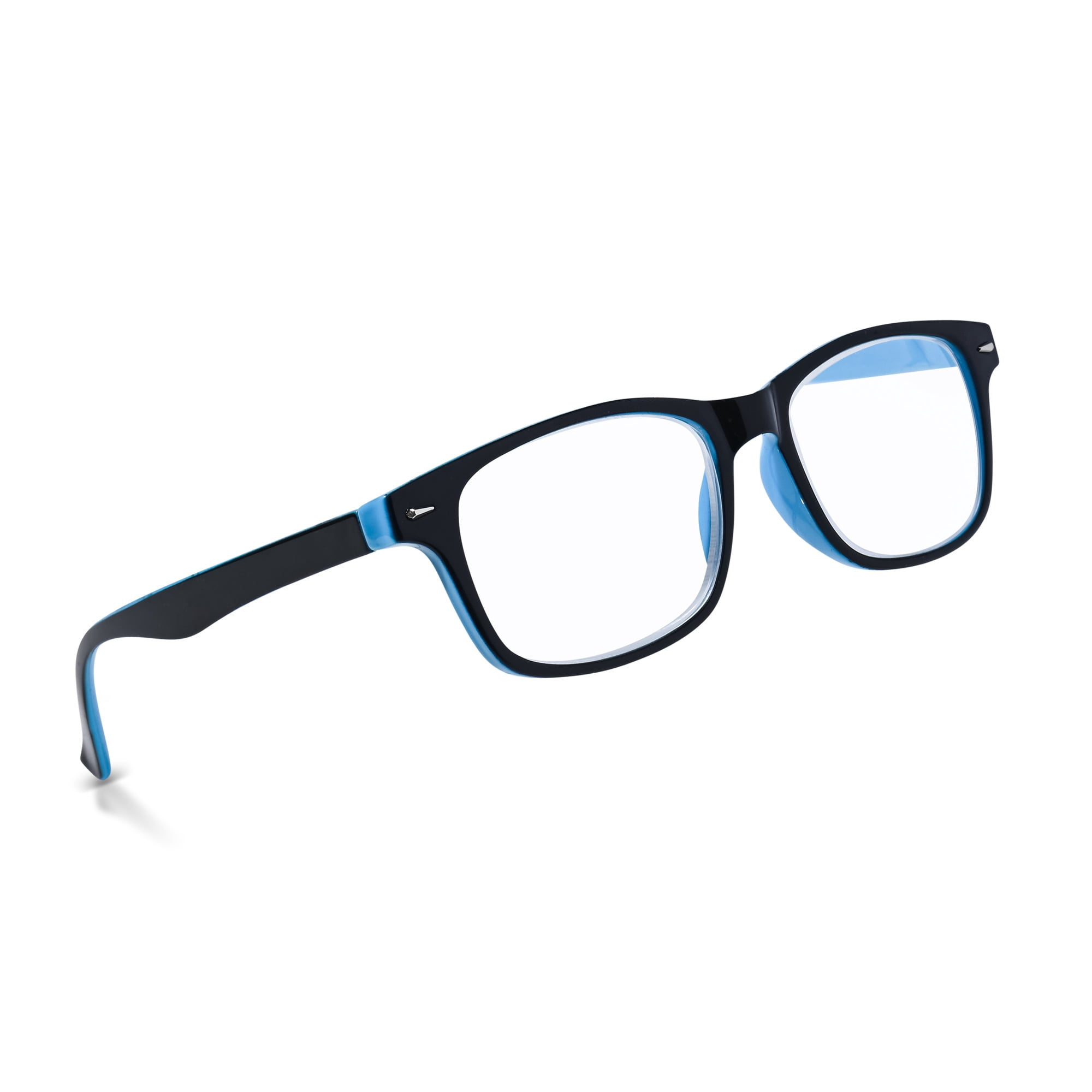 In Style Eyes Powerful High Magnification Men's Reading Glasses, 6.0x, Clear Tint, Blue 1 Pair