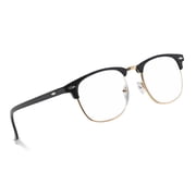In Style Eyes Sellecks Adult Unisex Reading Glasses, High Magnification Retro Single Vision Plastic Browline, Black, 7.0x
