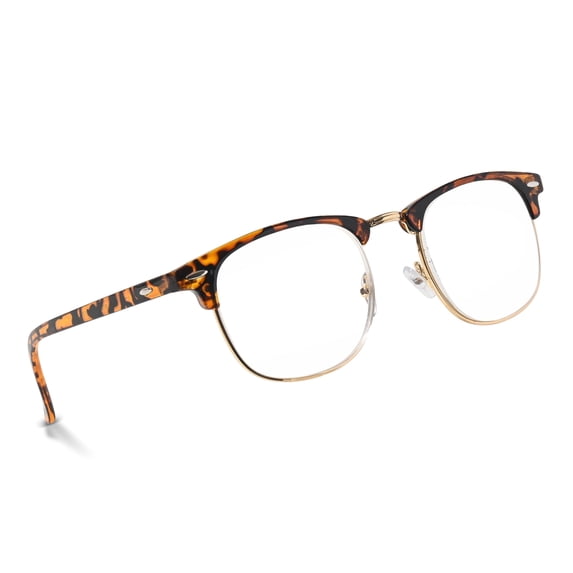 In Style Eyes Sellecks Unisex High Magnification Retro Reading Glasses, Classic Browline Style, Tortoise, 7.0x