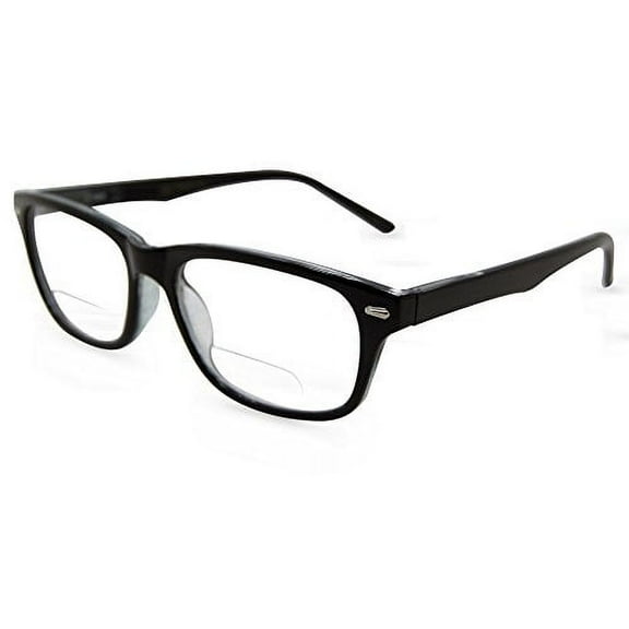 In Style Eyes Seymore Retro BiFocal Reading Glasses Charcoal 2.75