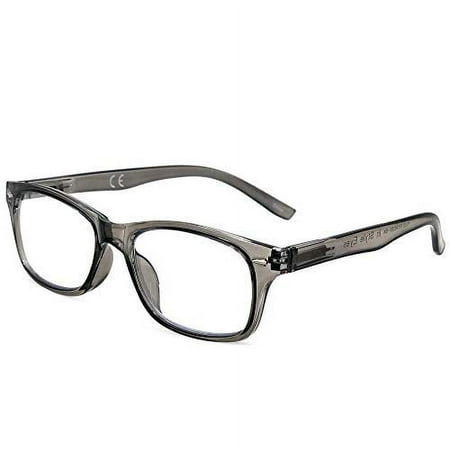 In Style Eyes Seymore Retro BiFocal Reading Glasses Clear Grey, 3.25