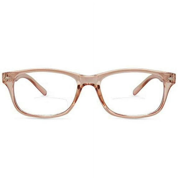 In Style Eyes Seymore Retro BiFocal Reading Glasses Clear Rose 2.50