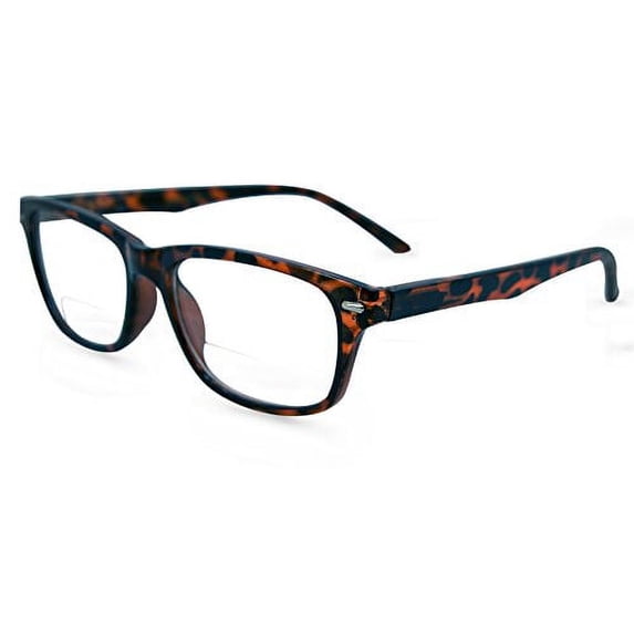 In Style Eyes Seymore Retro BiFocal Reading Glasses Clear Tortoise 1.00