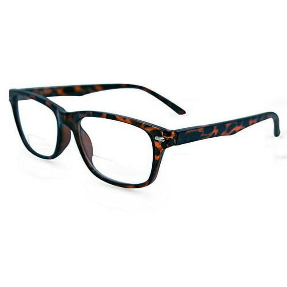 In Style Eyes Seymore Retro BiFocal Reading Glasses Clear Tortoise 2.50