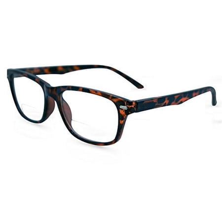 In Style Eyes Seymore Retro BiFocal Reading Glasses Clear Tortoise 3.00
