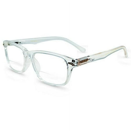 In Style Eyes Seymore Retro BiFocal Reading Glasses Crystal Clear 2.00