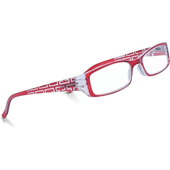 In Style Eyes Super Strength II High Magnification Reading Glasses - Full-Rimmed Rectangle Frame, Non-Polarized Lens - Burgundy - 7.0x