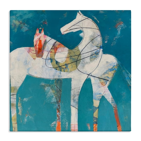 In Sync Abstract Horse Pair Canvas Wall Art, design by Dianna Fritzler