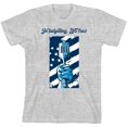 thumbnail image 1 of In Tailgating We Trust American Flag And Spatula Youth Heather Gray Crew Neck Short Sleeve Tee-Small, 1 of 6