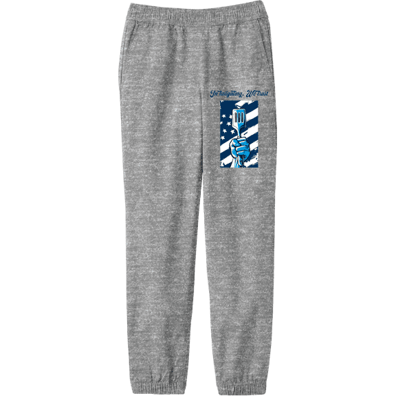 In Tailgating We Trust American Flag And Spatula Youth Heather Gray Jogger Pants-XL
