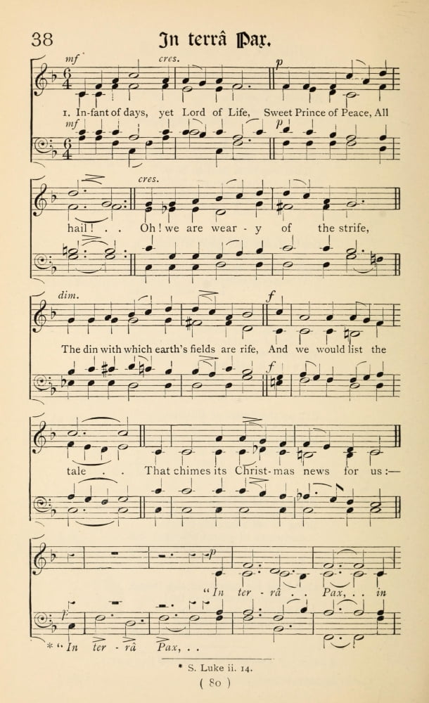 In Terra Pax 1 Christmas Carols New & Old 1850 Canvas Art -  (18 x 24)