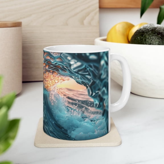 In The Barrel Of A Wave Mug, Surfing Mug, Surfer Mug, Ocean Waves, Surf Shop Mug, Surf Style, Coffee, Gift Idea, Gift Her, Gift Him.