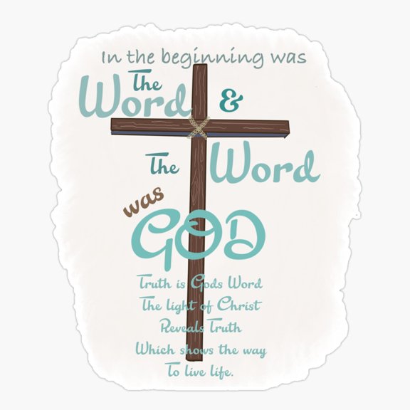 In The Beginning Scripture Quote Sticker