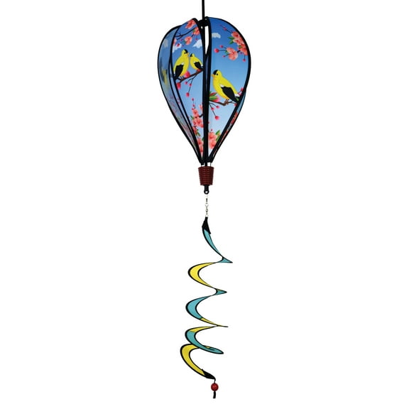 In The Breeze 1056 Goldfinch Family Hot Air Balloon Wind Spinner Colorful Printed Hot Air Balloon Decoration for Yard, Garden, Home