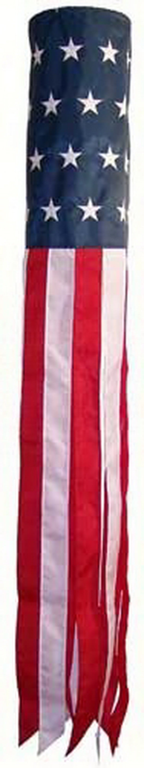 Patriotic Stars and Stripes Embroidered 60" Polyester Windsock
