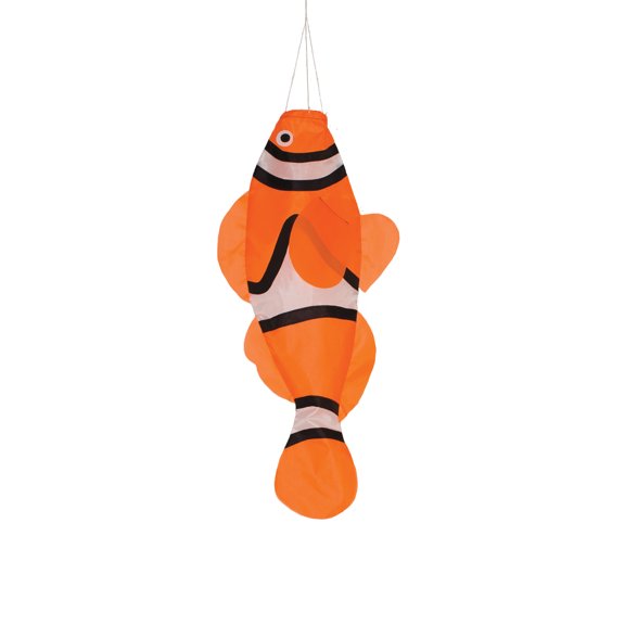 In The Breeze 4967  Clownfish 24-inch Fishsock  Vibrant Fish Windsock Outdoor Decor