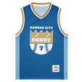 thumbnail image 1 of In The Clutch Bobby WITT Jr. Basketball Jersey, Unisex Kansas City Baseball, Light Blue and Royal Blue, 4X-Large, 1 of 1