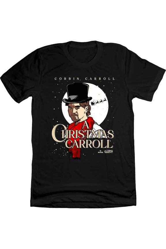 Official Corbin Christmas Carroll MLBPA Player Tee Black Unisex T-Shirt 3X