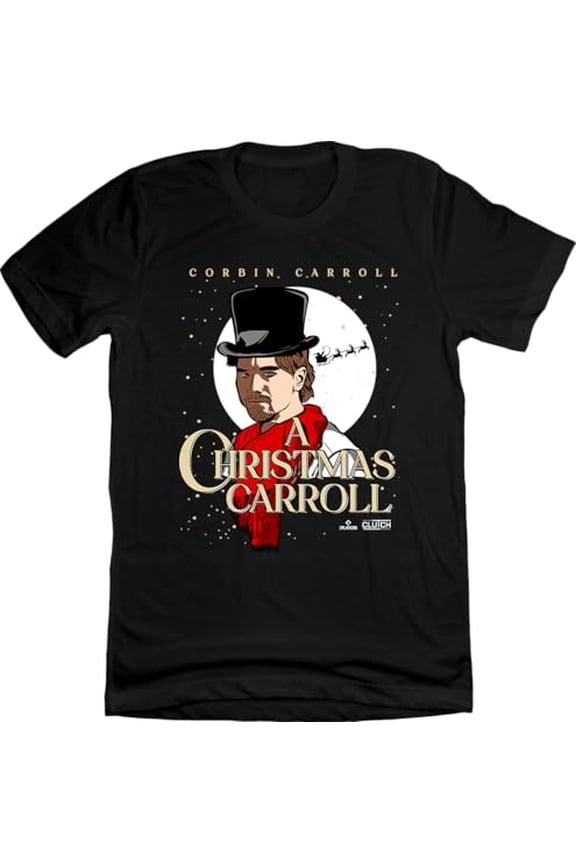 Official Corbin Christmas Carroll MLBPA Player Tee Black Youth T-Shirt YS