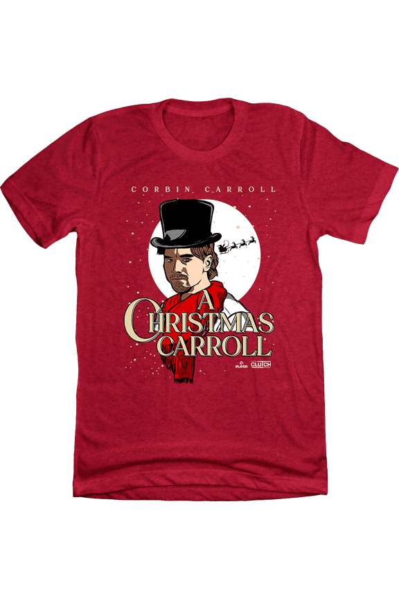 Official Corbin Christmas Carroll MLBPA Player Tee Heather Red Unisex T-Shirt 4X