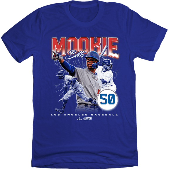 In The Clutch Official Mookie Betts 90's Retro MLBPA Tee Flo Blue Unisex T-Shirt Comfort Colors M
