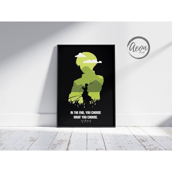 In The End, Anime Manga, Minimalist Anime, Minimalist, Retro Vintage Art Print, Wall Art Decor, Unframed Canvas Size 8x12