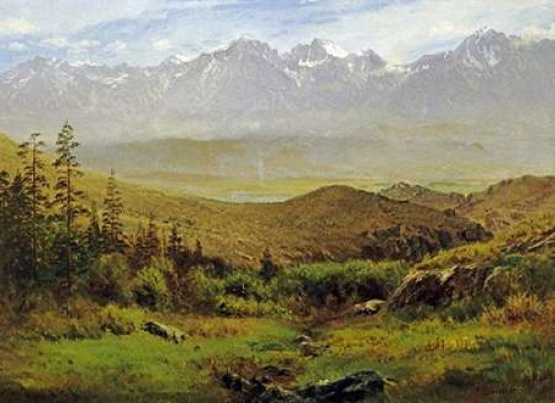 In The Foothills of The Rockies Canvas Art - Albert Bierstadt (18 x 24)