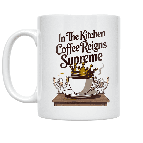 In The Kitchen Coffee Reigns Supreme - Culinary Enthusiast - 11 oz Ceramic Coffee Mug