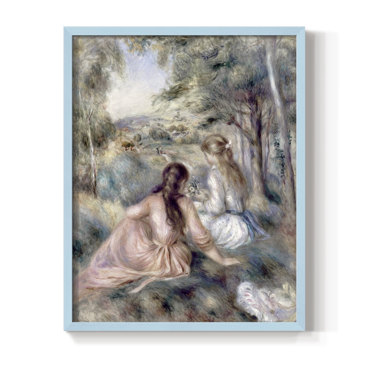 In The Meadow in Blue Solid Wood 11 x 14 Framed Print