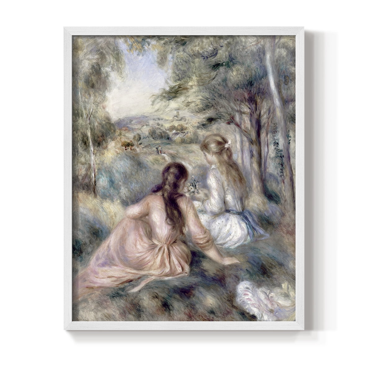 In The Meadow in White Solid Wood 11 x 14 Framed Print