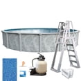 thumbnail image 1 of In The Swim 12' Round Above Ground Swimming Pool - Ambassador Package - Featuring: Sand Filter, Pump System and A-Frame Ladder PAMB1252LESB, 1 of 8