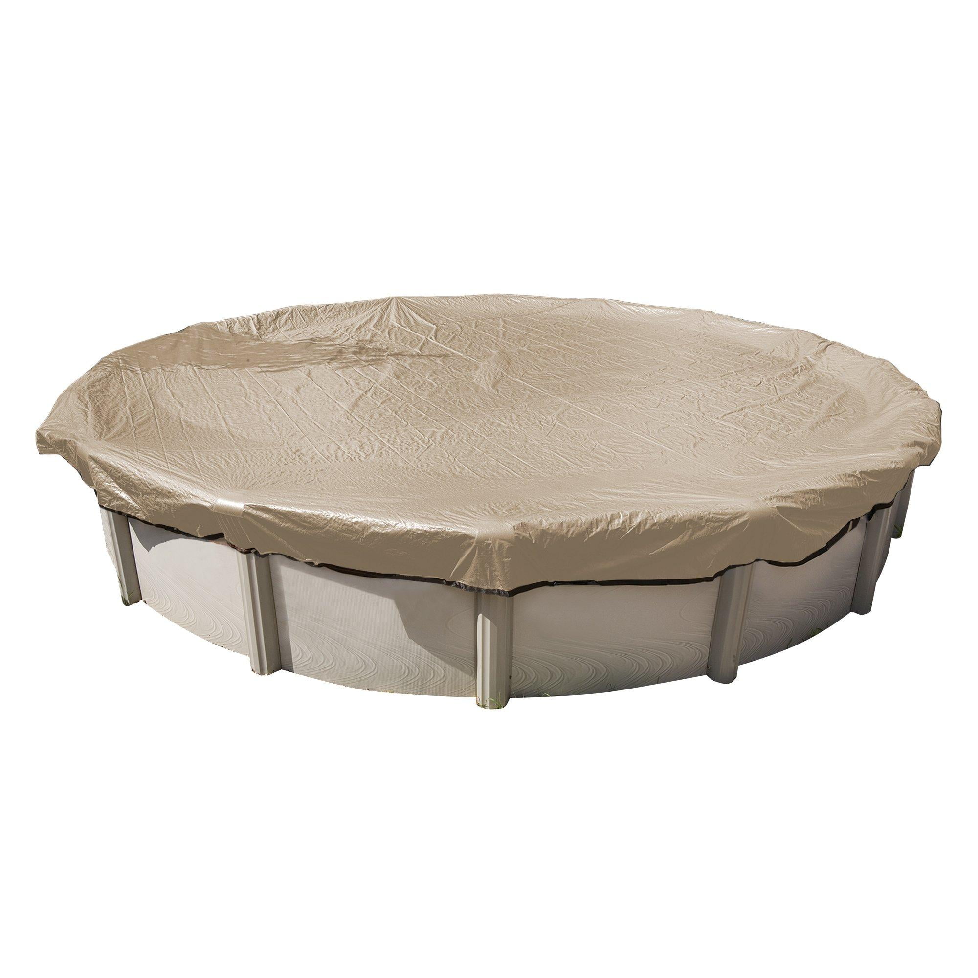 Tan 12' x 24' Oval Above Ground Winter Pool Cover