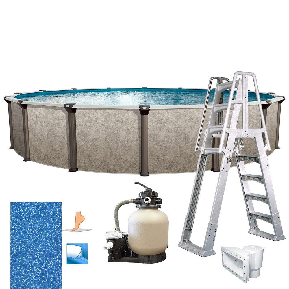 In The Swim 15' Round Above Ground Swimming Pool - Epic Package ...