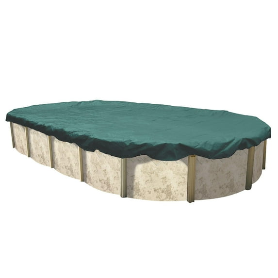 In The Swim 16' x 32' Oval Above Ground Winter Cover - Polar Plus - 12 Year - 10 x 10 Scrim - Winch and Cable Included