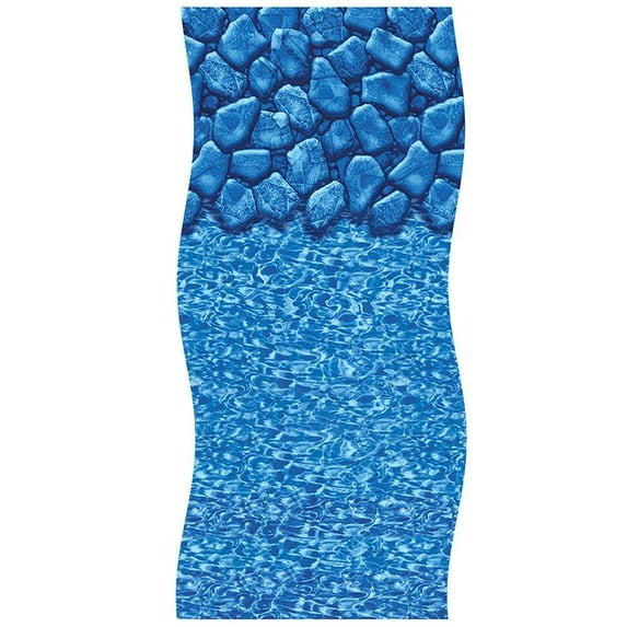 In The Swim 21' Round 20 Mil Overlap Pool Liner for Above Ground Swimming Pools - Boulder Swirl Design - 48/52 Inch Wall Height LI2148BSO