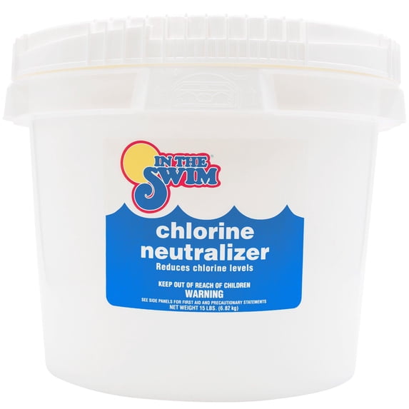 In The Swim Chlorine Neutralizer For Swimming Pools - Quickly Reduces Chlorine Sanitizer Levels - 90% Sodium Thiosulfate - 15 Pounds U088015015AE
