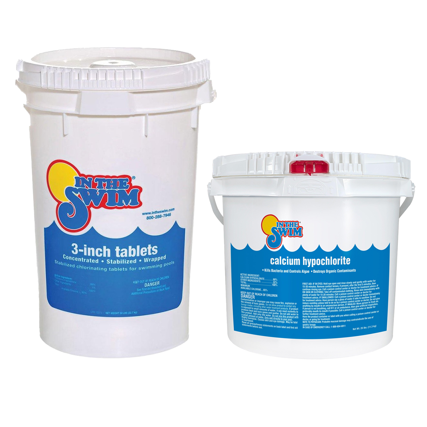 In The Swim Chlorine and Shock Bundle for Sanitizing Swimming Pools Includes 50 Pound Bucket