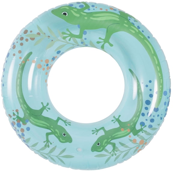 In The Swim Gecko Inflatable Pool Tube Float – Fun Gecko Print, Perfect for Lounging, Floating & Pool Parties – 36" Durable PVC Swim Ring PC2136GKO