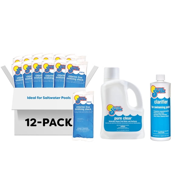 In The Swim High-Usage Pool Maintenance Kit – Chlorine-Free Shock, Pure Clear Enzyme, Water Clarifier - Crystal Clear Pools - Basic HUMK_Basic