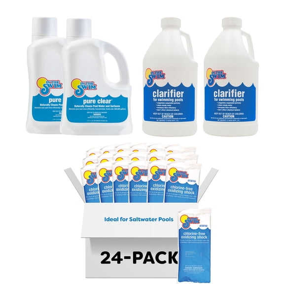 In The Swim High-Usage Pool Maintenance Kit – Chlorine-Free Shock, Pure Clear Enzyme, Water Clarifier - Crystal Clear Pools - Plus HUMK_Plus