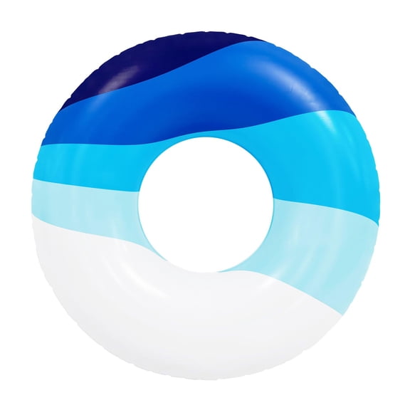 In The Swim Inflatable Ring Pool Float – 48" Blue Wave Lounge Float with Supportive Edges for Relaxing Pool and Beach Days 32002-L