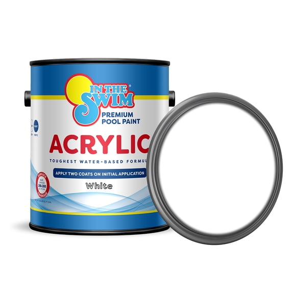 In The Swim Non-Slip Acrylic Swimming Pool Paint - White 1 Gallon (New Packaging) 40015801
